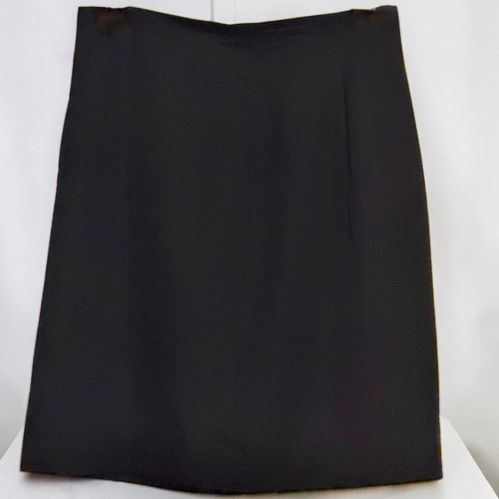 Vintage 90s Barneys New York Black Virgin Wool Skirt 8 Minimalist Made In Italy